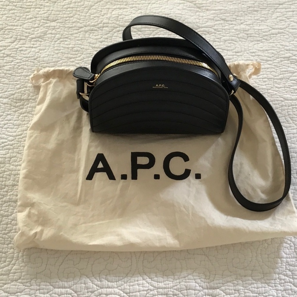 APC Mini-Demi Lune Leather Crossbody